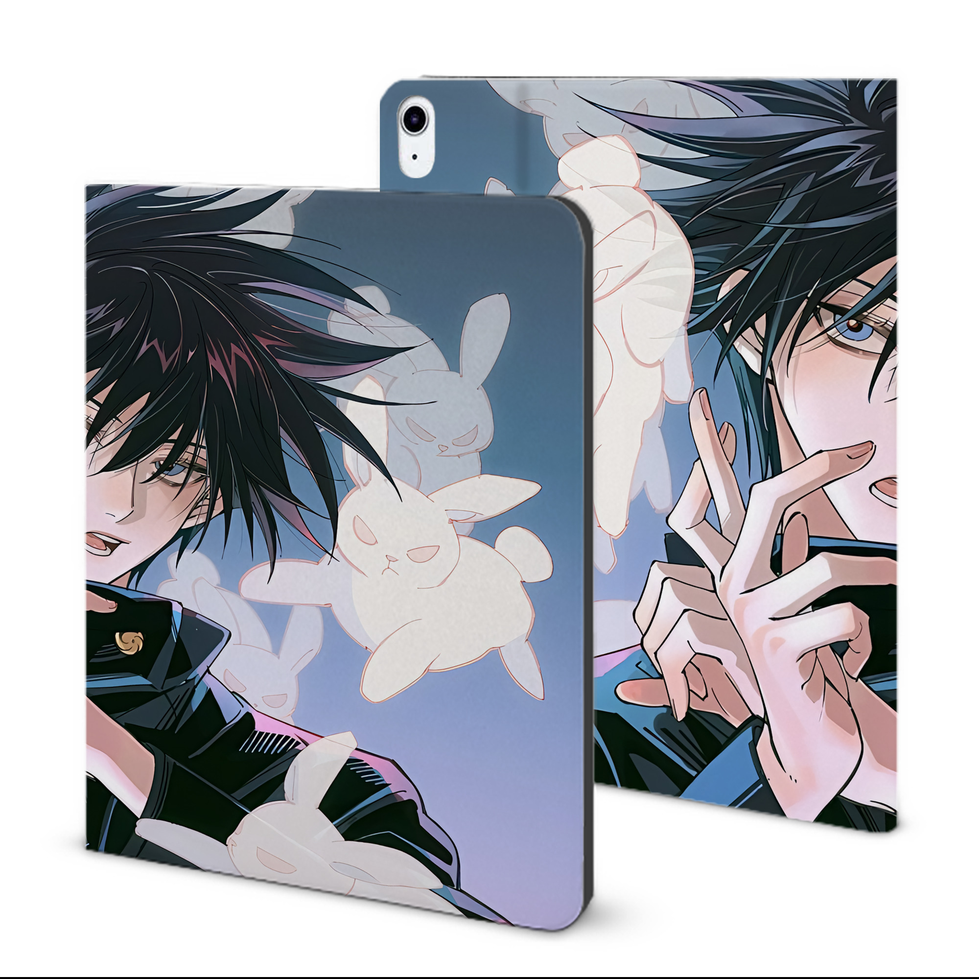 （画像用） 呪術廻戦 Jujutsu Kaisen IPad ケース ブック型 PUレザー TPU 耐衝撃 軽量 薄型 ペン収納なし 全面保護 IPad 各モデル対応